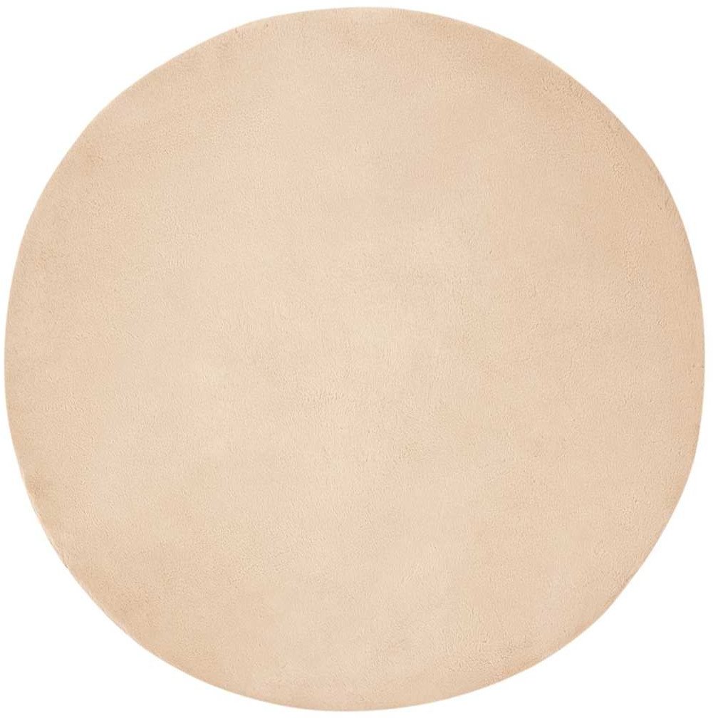 vidaXL Dywan z sztucznego futra królika Beżowy 200 x 200 x 2 cm Poliester