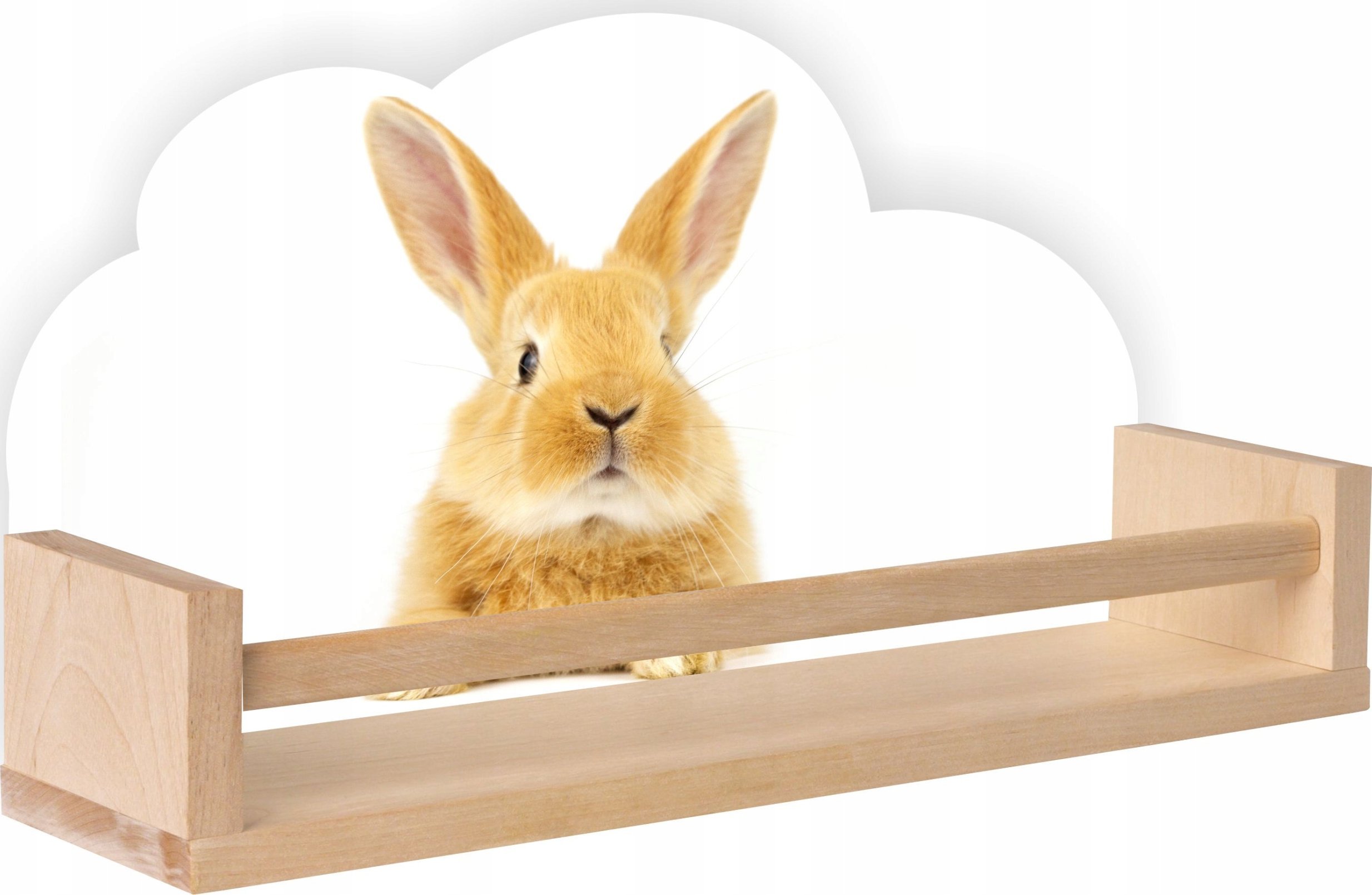 Półka drewniana CHMURKA zajączek królik skandynaws