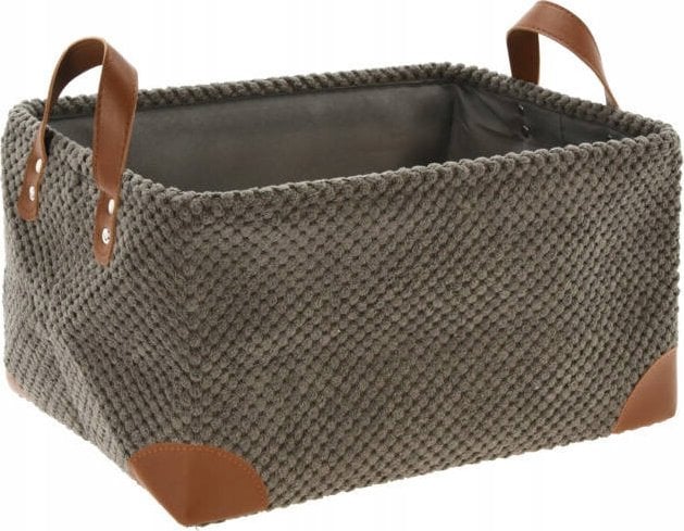 Home Styling Collection Koszyk do przechowywania, sztruks z uchwytami, 36 x 26 x 19 cm