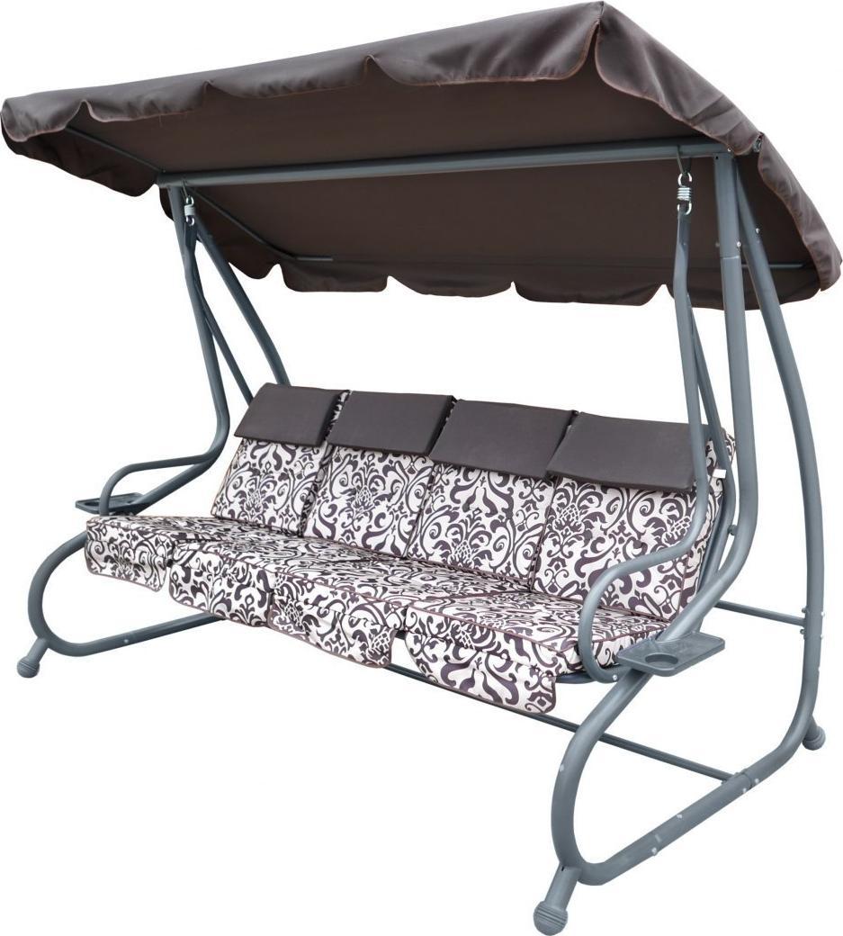 DWM OGROMNA HUŚTAWKA OGRODOWA SIEDZISKO PLECIONKA 2X1 BRĄZOWA