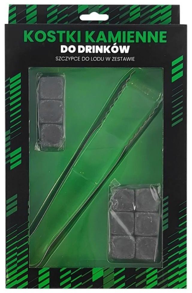 Kamienne kostki chłodzące do drinków + szczypce
