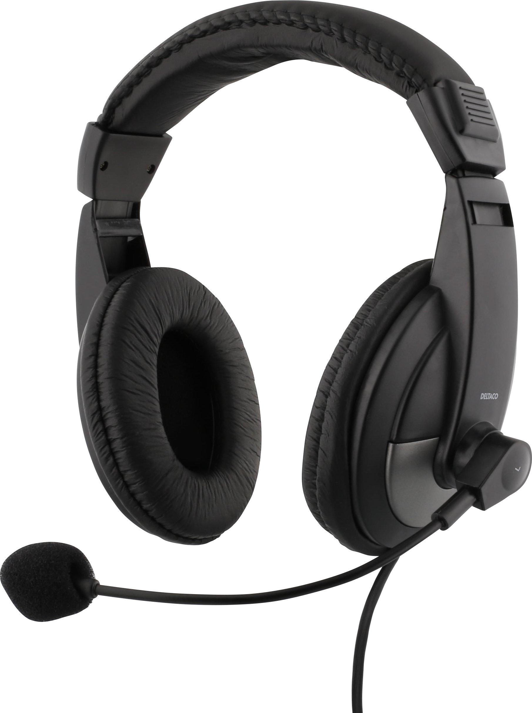Słuchawki Deltaco HL-50C Headset 40mm element USB-C volume control black / 1903683