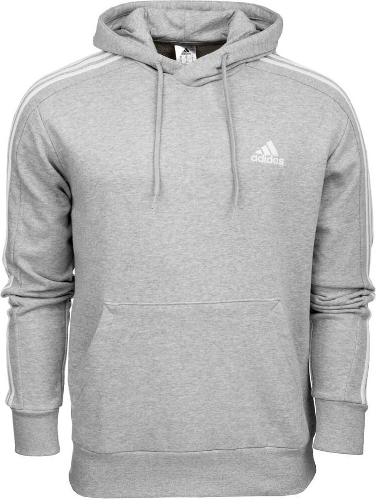 Adidas Bluza męska adidas Essentials French Terry 3-Stripes Hoodie szara IC0437 S