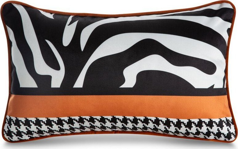 Eurofirany Poszewka z welwetu hiszpańskiego z designem z wypełnieniem 30X50 czarna