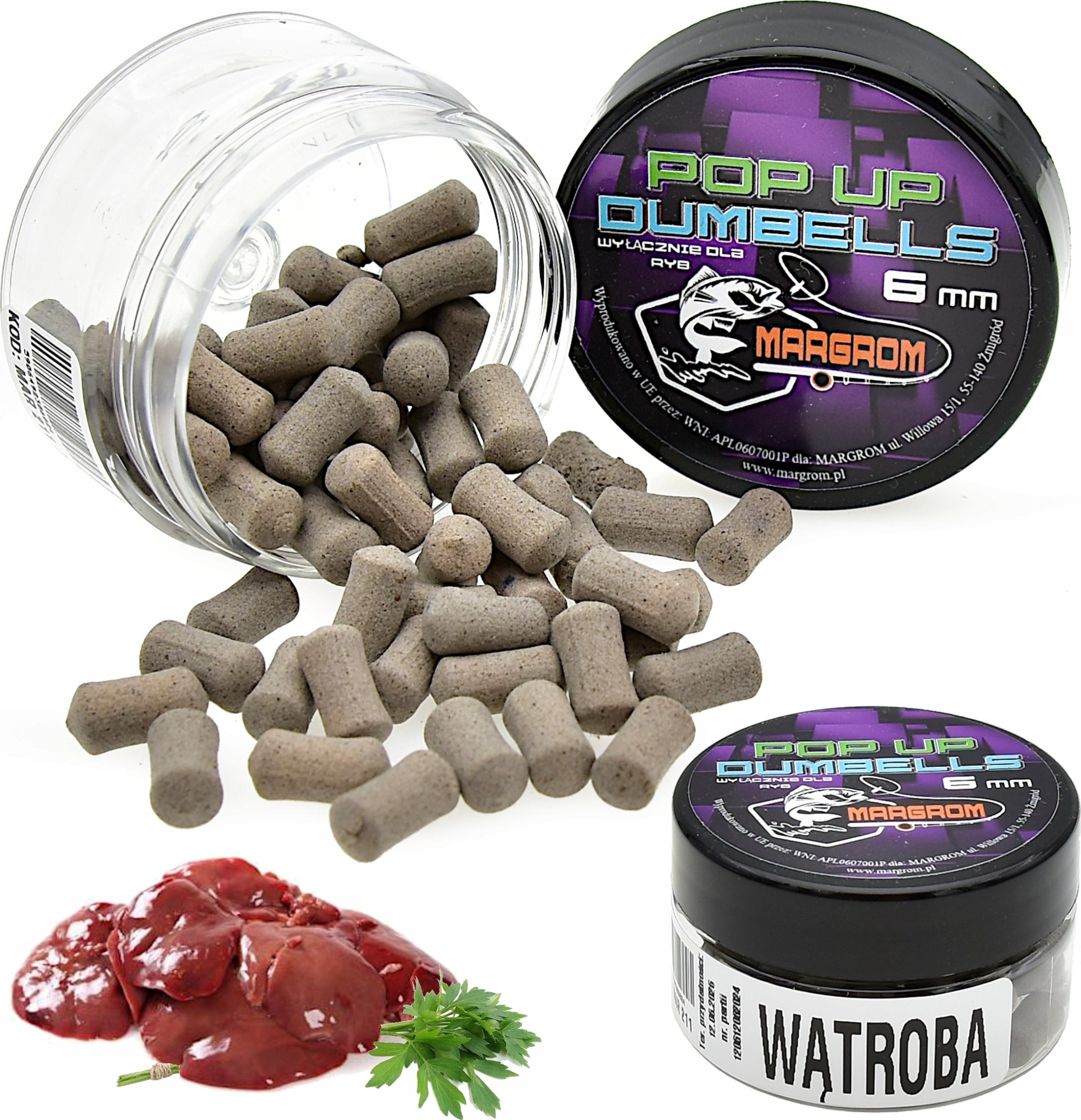 Margrom Dumbells POP UP 6 mm Margrom WĄTROBA przynęta Method Feeder