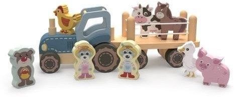 Trefl Zabawka drewniana - Traktor. Bobaski i Miś TREFL