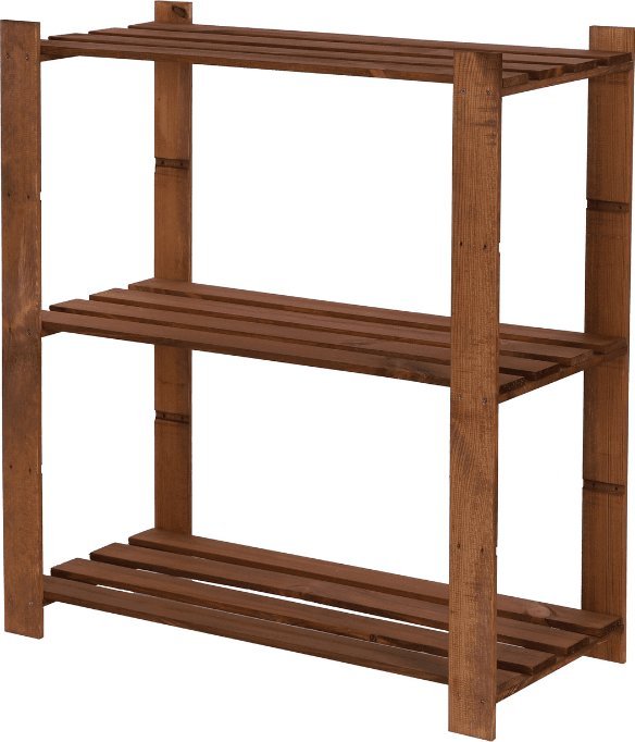 Wamar-Sosenka Regał na książki drewniany B21R 90x80x38 3 półki Brązowy