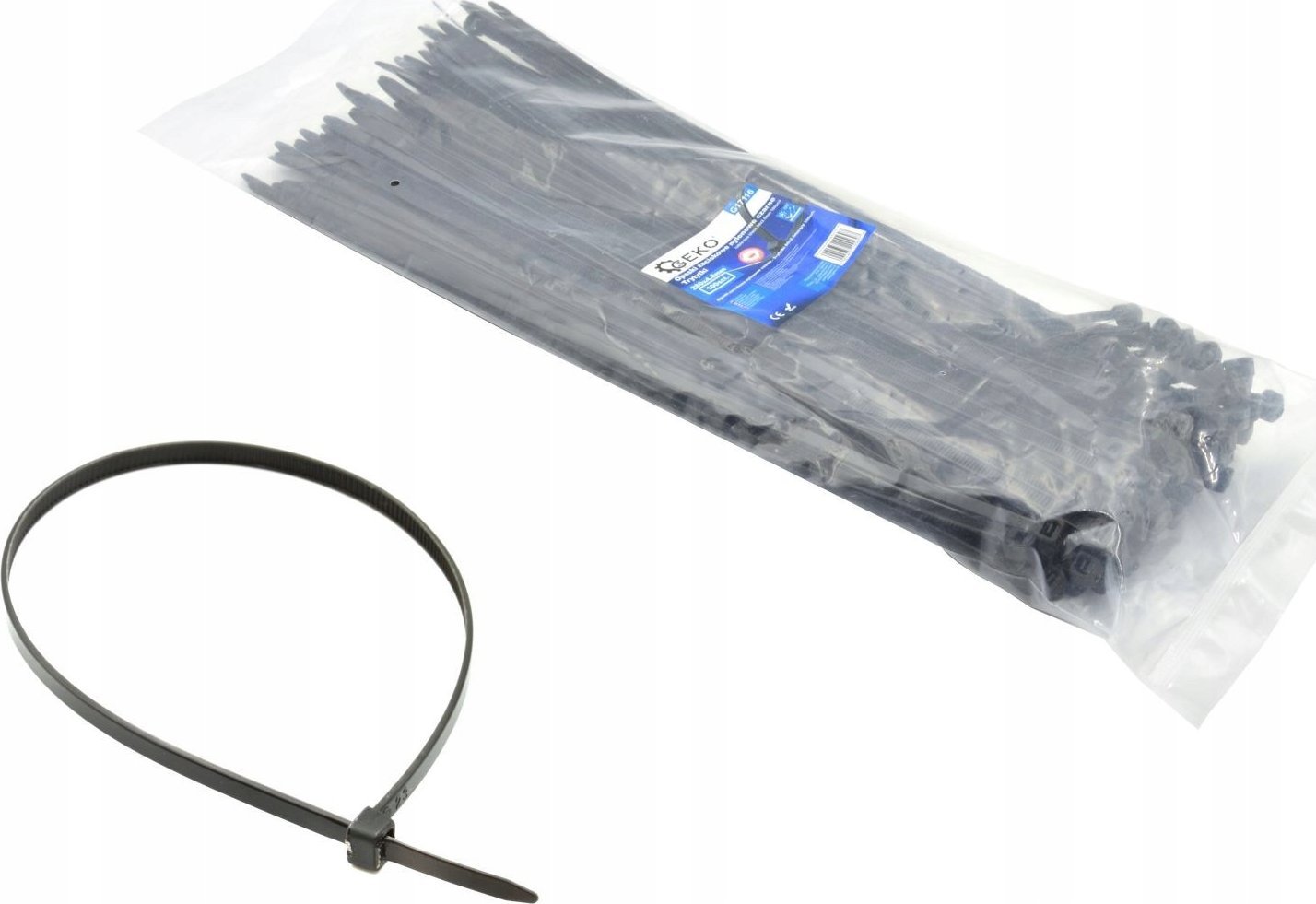 Geko Opaski zaciskowe nylonowe czarne 350x3.6mm UV 100szt. (150)