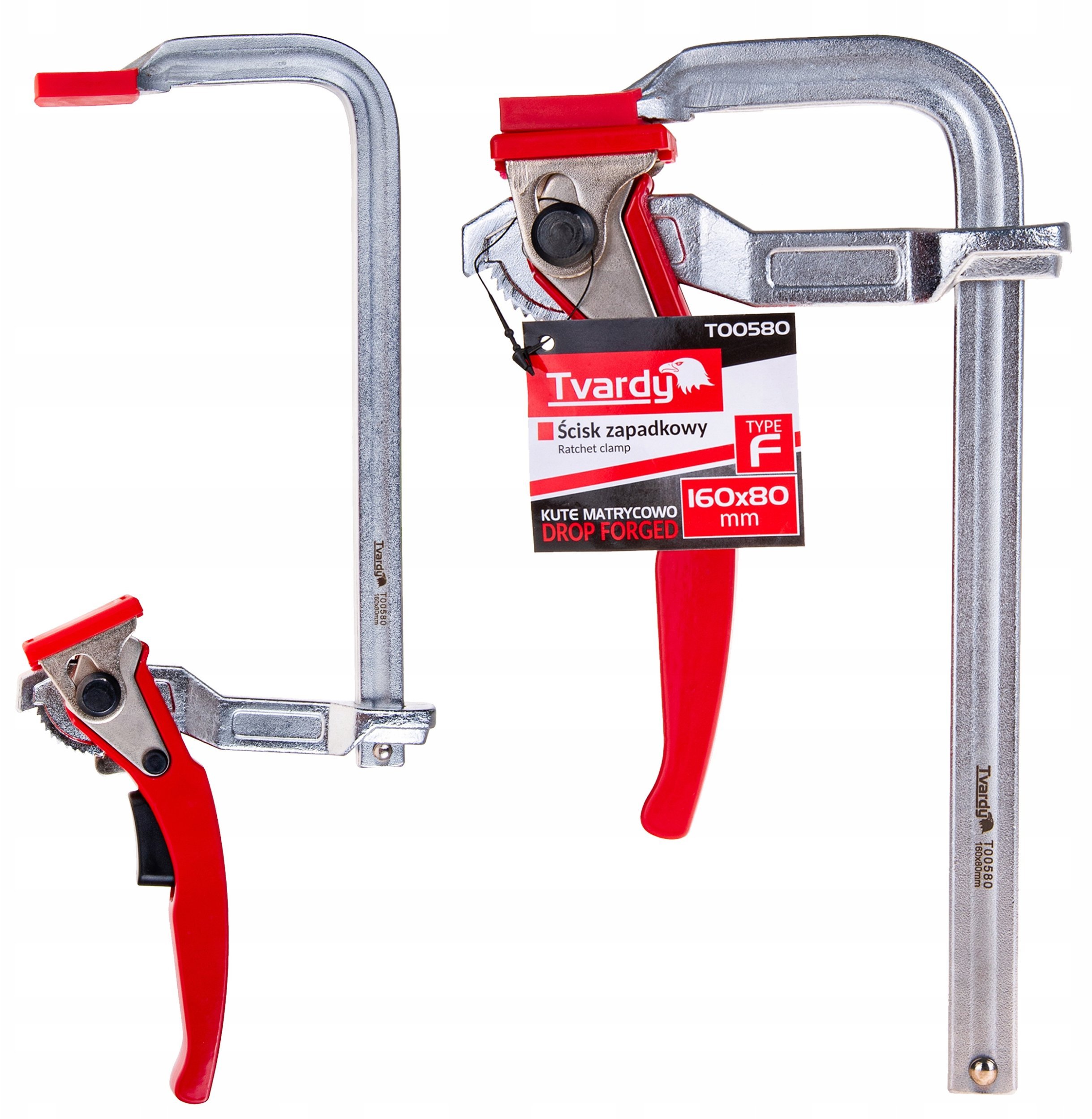 Ścisk zapadkowy kuty typu F 160x80mm (20)