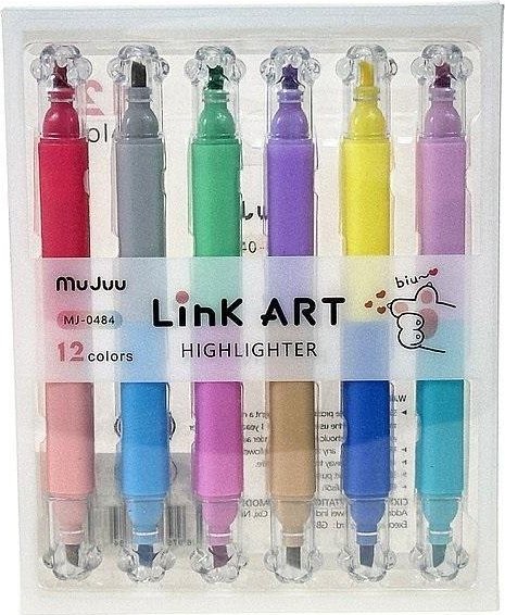 Flamastry dwustronne 12 kolorów