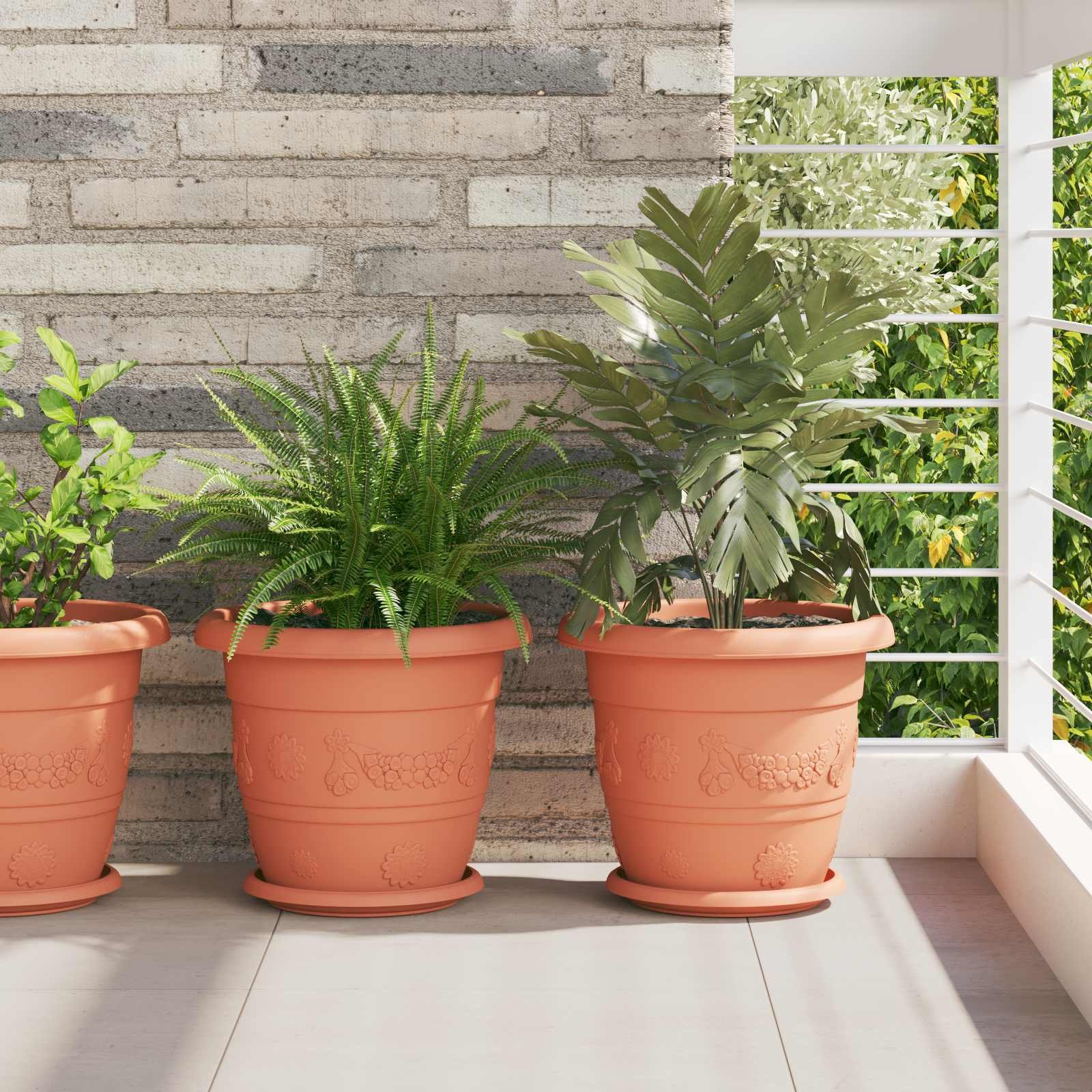 vidaXL Doniczki 6 pcs Czerwony ceglasty 26 x 21.5 cm