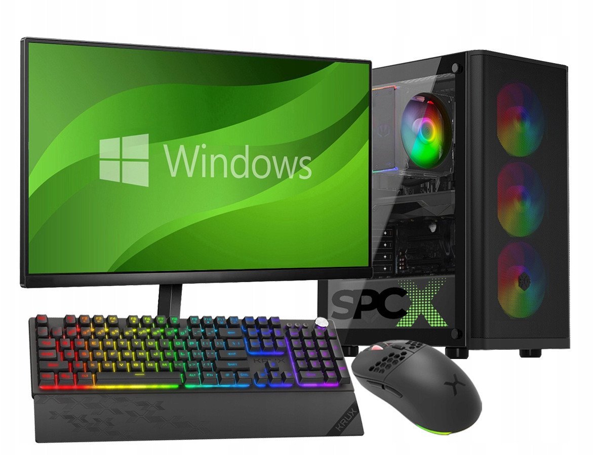 KOMPUTER SPCX Z MONITOREM LED 24'' i5-14400 64GB RTX5060Ti SSD 1TB WIN11 one size