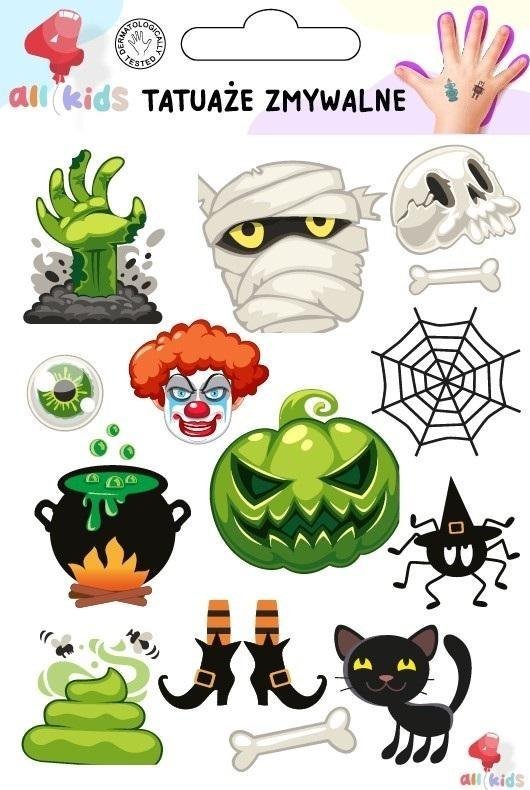 Tatuaże zmywalne dla dzieci Halloween 3