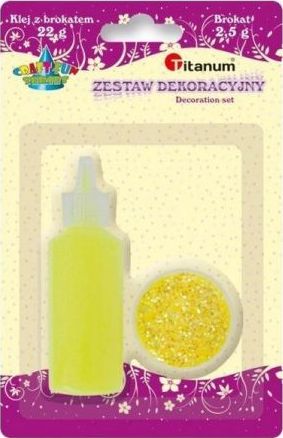 Titanum Klej z brokatem neonowy żółty w słoiczku