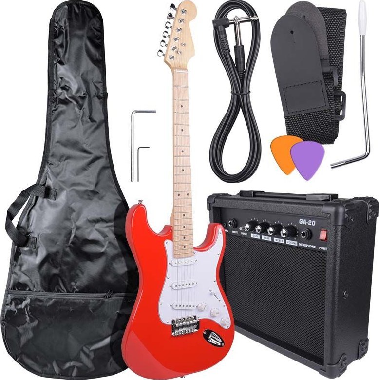 NN EG SET RED zestaw gitarowy gitara elektryczna s