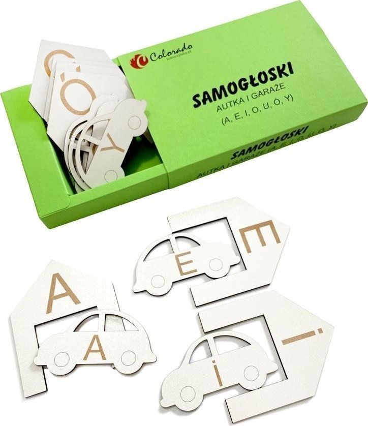 Samogłoski - autka i garaże (duże litery)