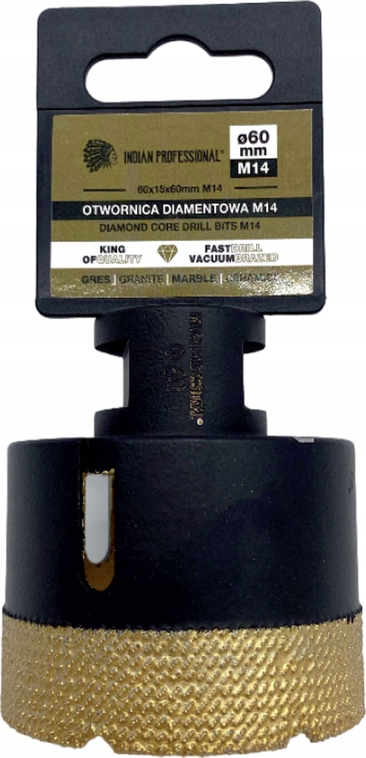 INDIAN PROFESSIONAL KORONA DIAMENTOWA M14 60mm WIERCENIE NA SUCHO /INDIAN PROFESSIONAL