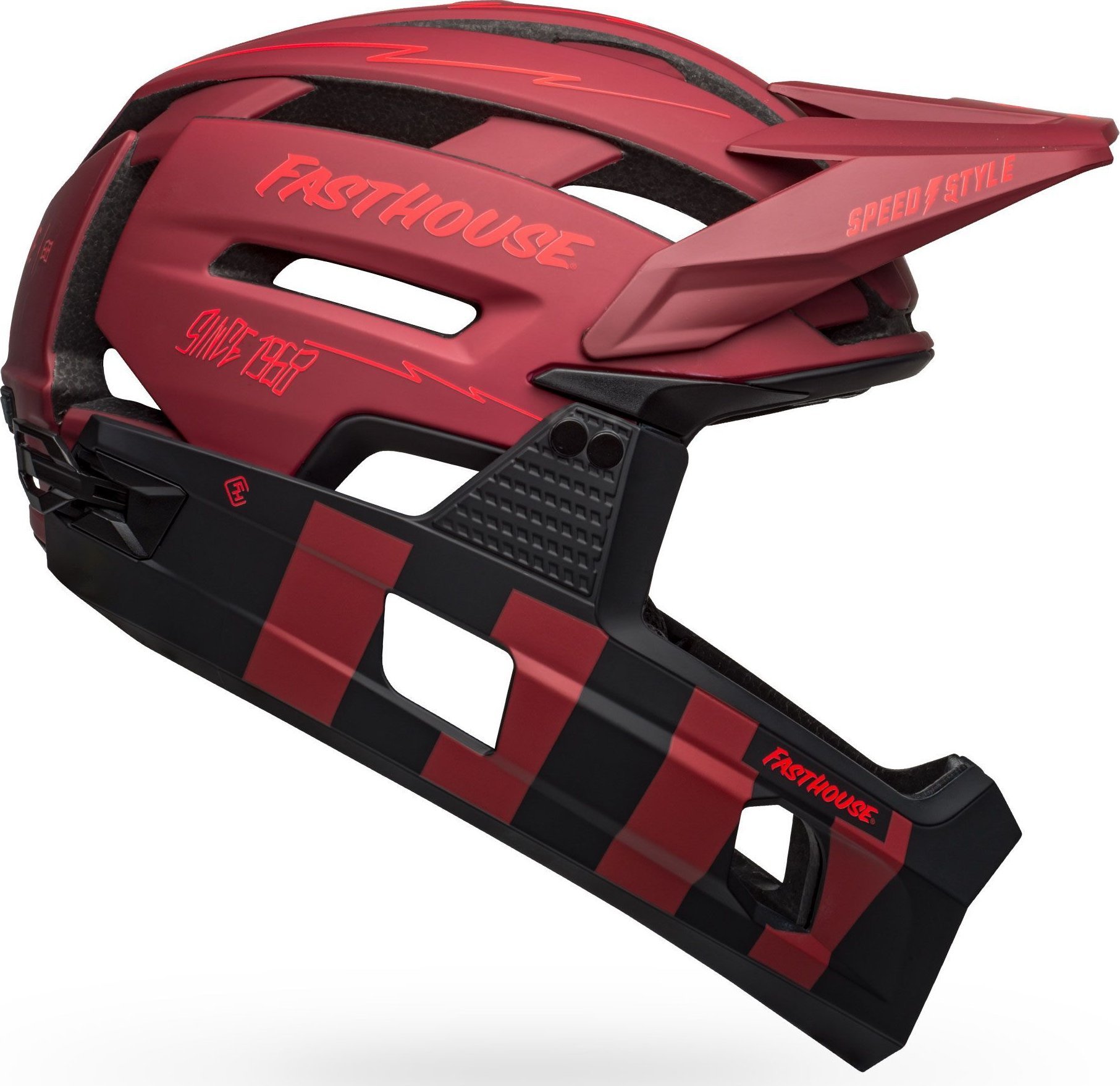 Bell Kask full face BELL SUPER AIR R MIPS SPHERICAL matte red black fasthouse roz. L (59-63 cm) (NEW)