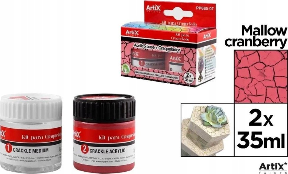 Teka Farba akrylowa malinowa + ¶rodek do spękań 2x35ml