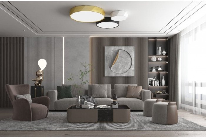 Immax Neo Diamante Inteligentna Lampa Sufitowa 80Cm W Złota Zigbee 3.0