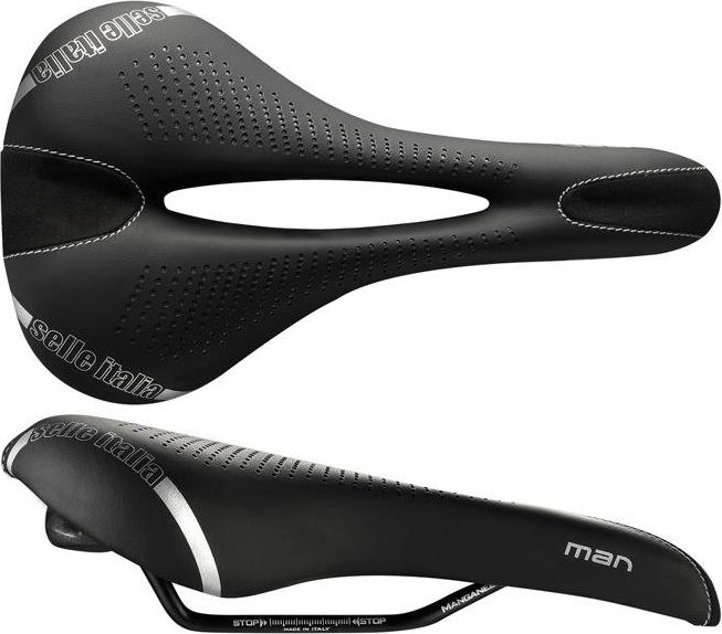 Selle Italia Siodło SELLE ITALIA MAN GEL FLOW L (id match - L2) Manganese Tube 7, fibra-tek, 310g czarne (NEW)