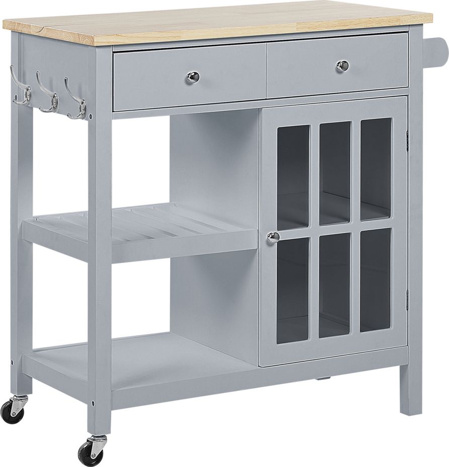 Beliani Wózek kuchenny szary GENOA