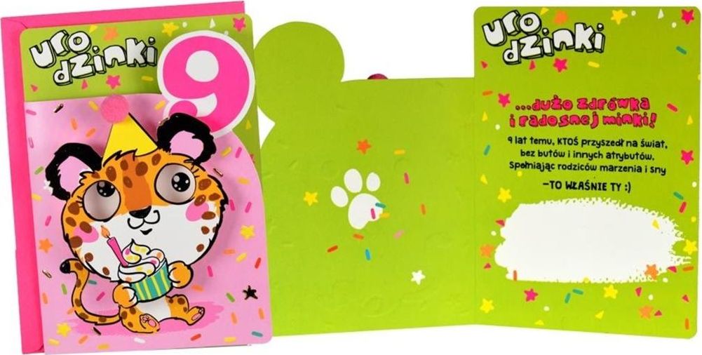 KUKARTKA Karnet B6 DK-802 Urodziny 9 pantera