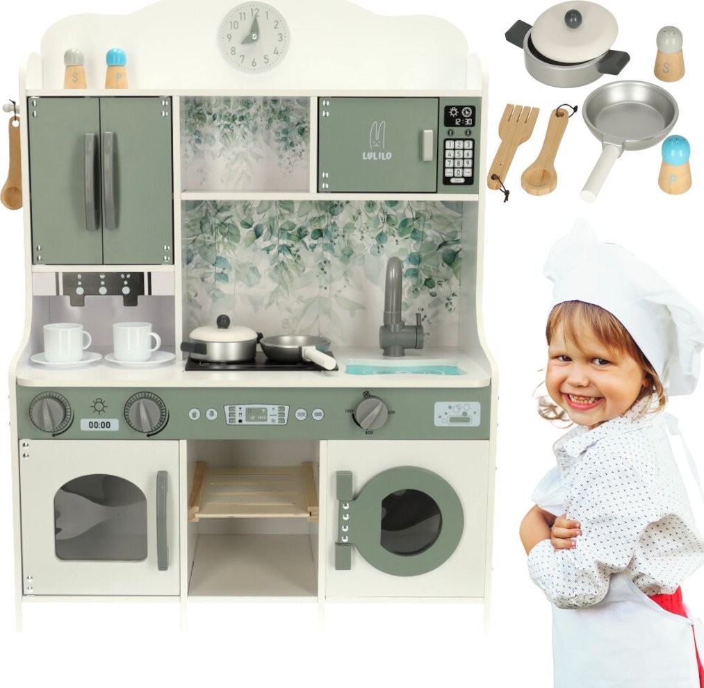 KIK Kuchnia drewniana MDF LULILO Saliko z ekspresem 85cm