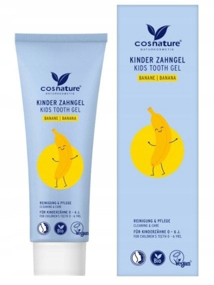 COSNATURE_Kids Tooth Gel żel do zębów bez fluoru dla dzieci 0-6 lat Bananowy 75ml