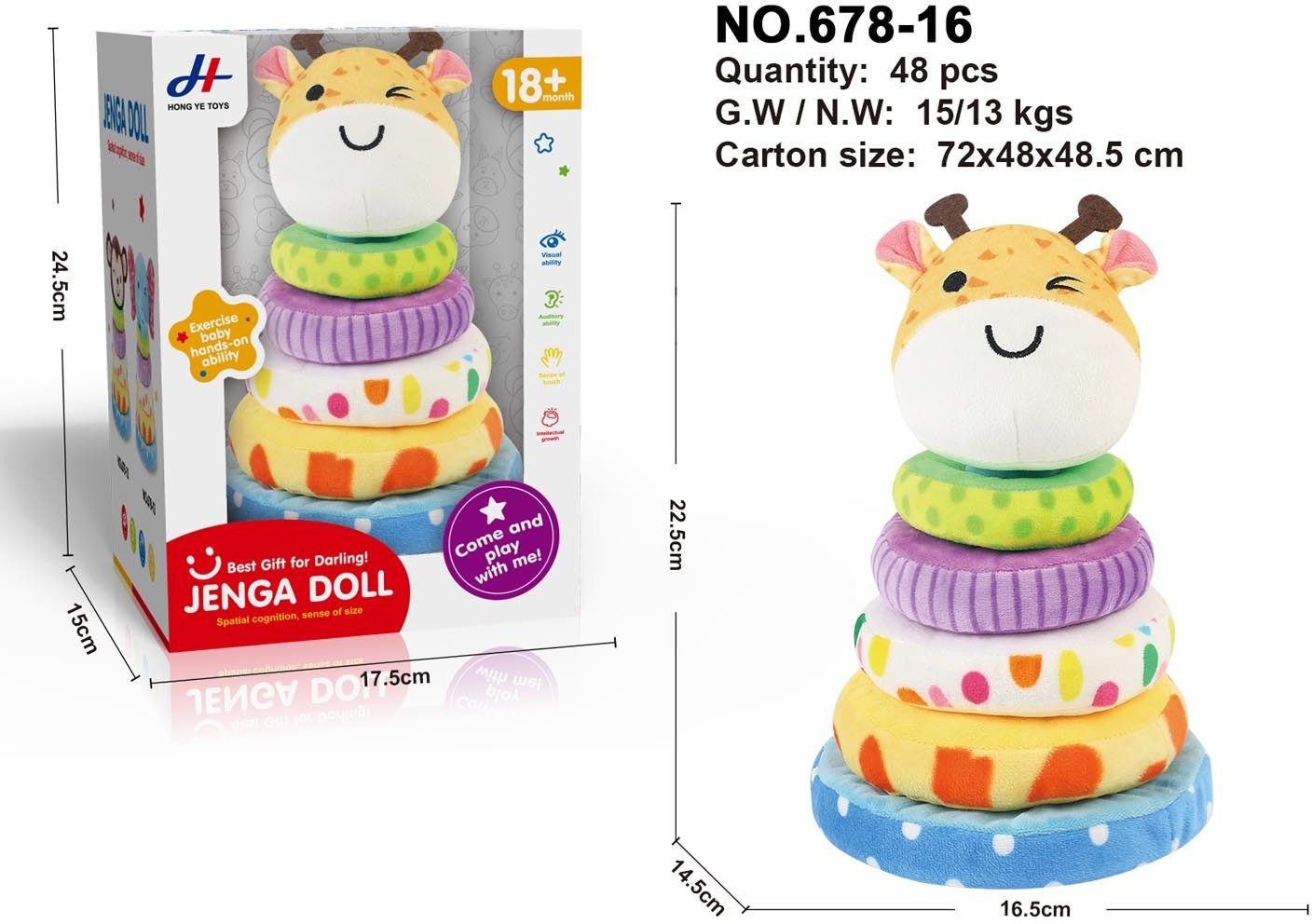 Miękka Piramida dla Najmłodszych Żyrafa EDUKAMP