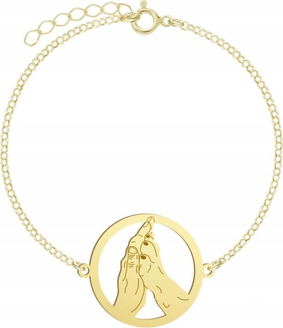 Radziszewska Jewellery Pozłacana Bransoletka Dłoń człowieka i łapka psa