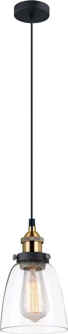 Lampa wisząca Italux Francis retro czarny (MDM-2563/1 GD+CL)