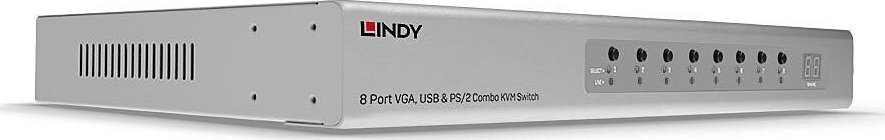 Przełącznik Lindy 39526 przełącznik KVM Możliwości montowania w stelażu Srebrny