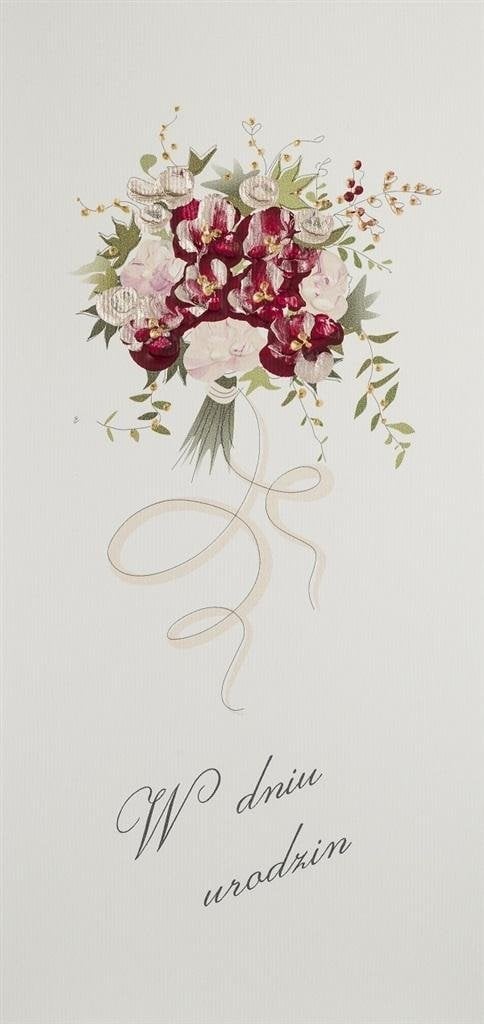 MAK Karnet Urodziny DL U08 - Bukiet czerwony