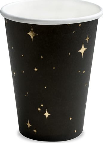 PartyDeco Kubeczki, czarny, 260 ml one size