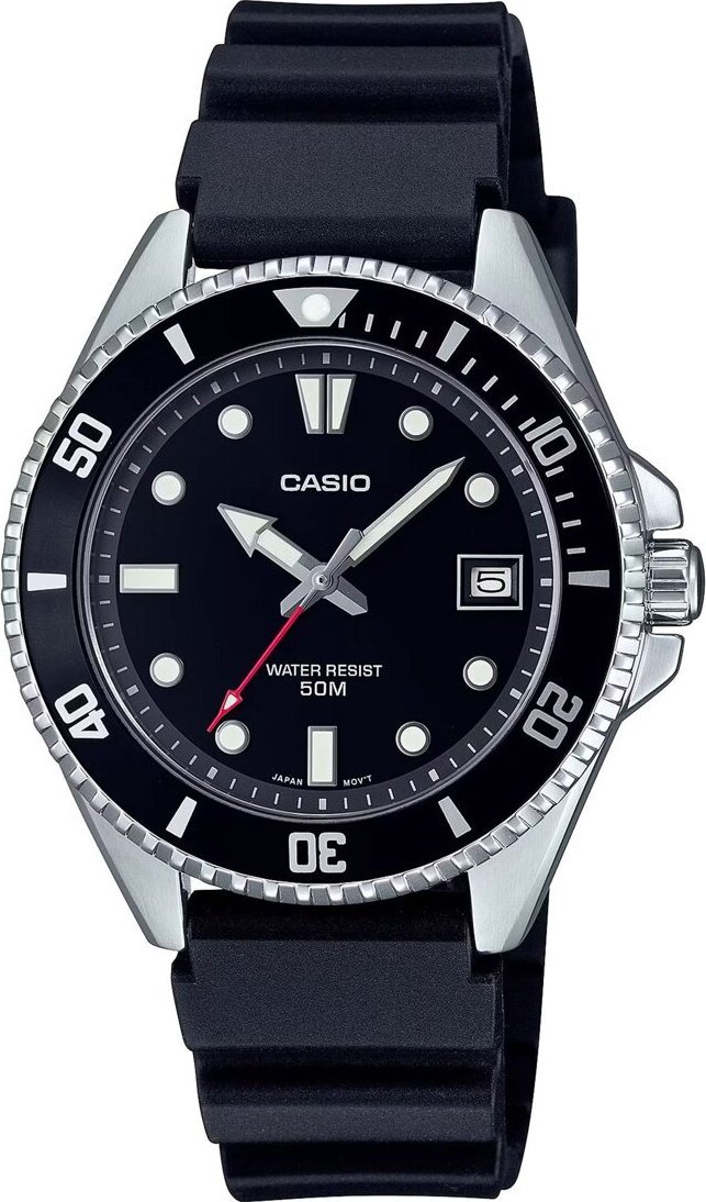 Zegarek Casio Zegarek marki Casio model MDV-10 kolor Czarny. Akcesoria męski. Sezon: Cały rok NoSize