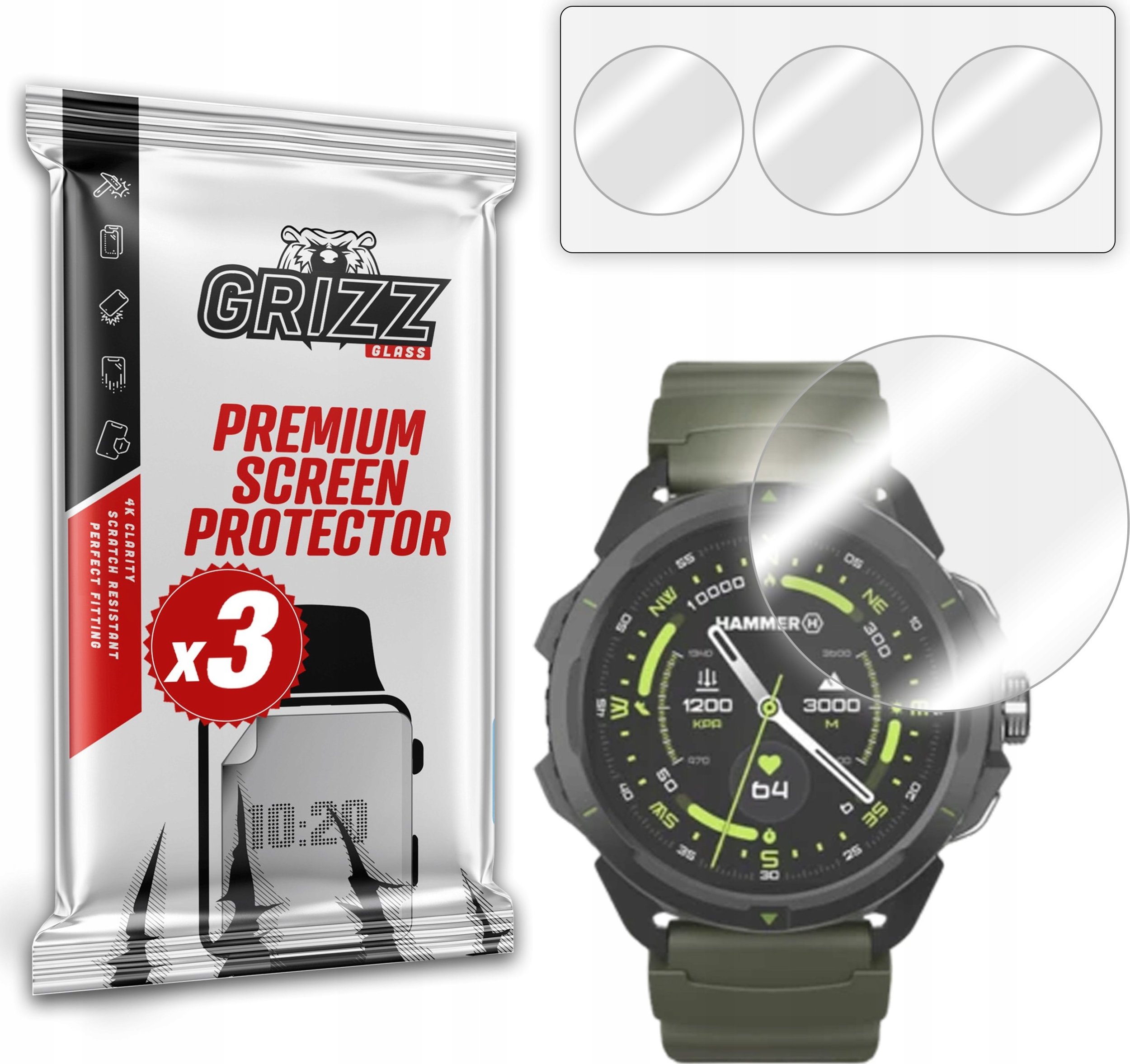 Folia hydrożelowa GrizzGlass Hydrofilm do Hammer Watch 2 Military Edition