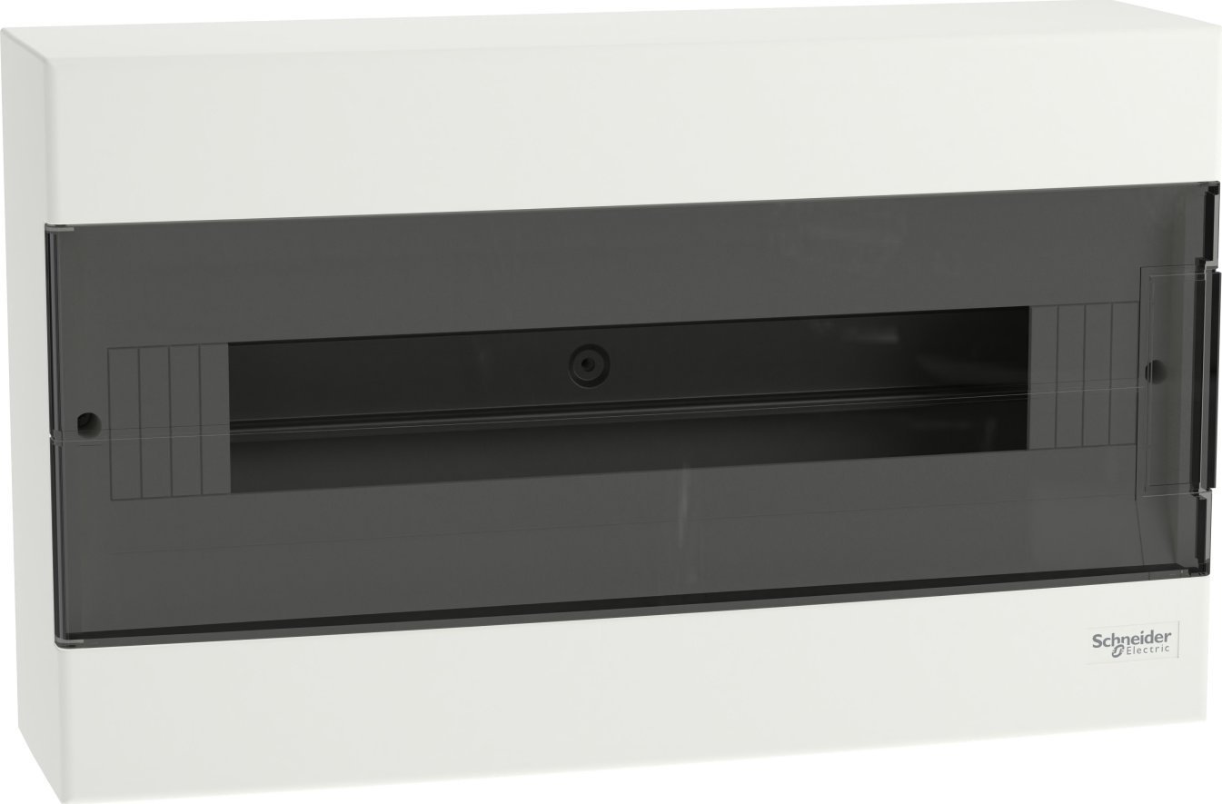 SCHNEIDERE Rozdzielnica natynkowa Schneider 1x18 IP40 IK07 Easy9 EU EZ9EU-1-18-NT-T EZ9EUC118 biała drzwi transparentne