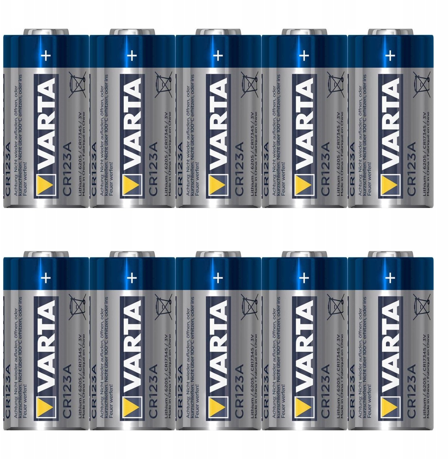 Varta Electronics CR 123 Fotobatteri CR-123A Lithium 1430 mAh 3 V 10 stk