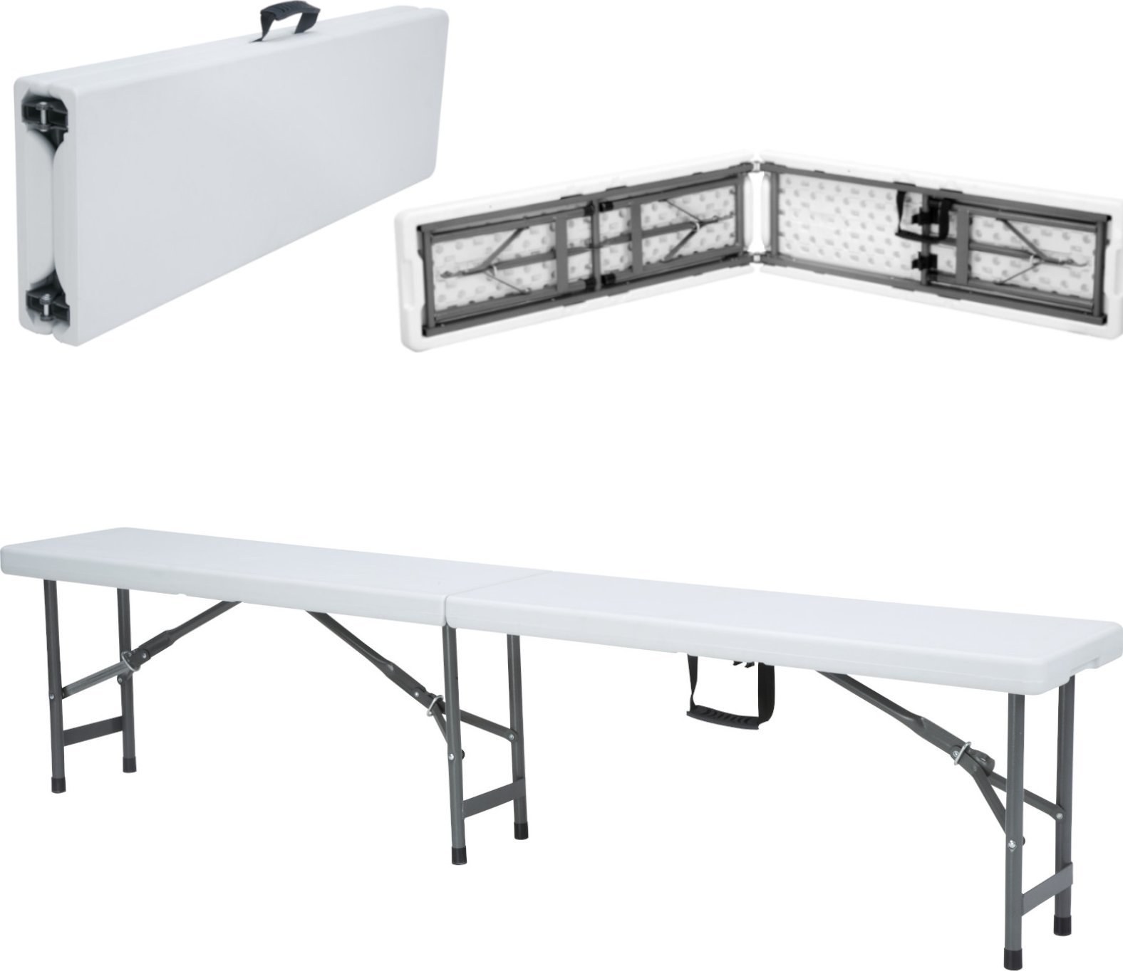 Hendi Ławka cateringowa składana biała 1830 x 300 x 430 mm - Hendi 811191 Ławka cateringowa składana biała 1830 x 300 x 430 mm - Hendi 811191