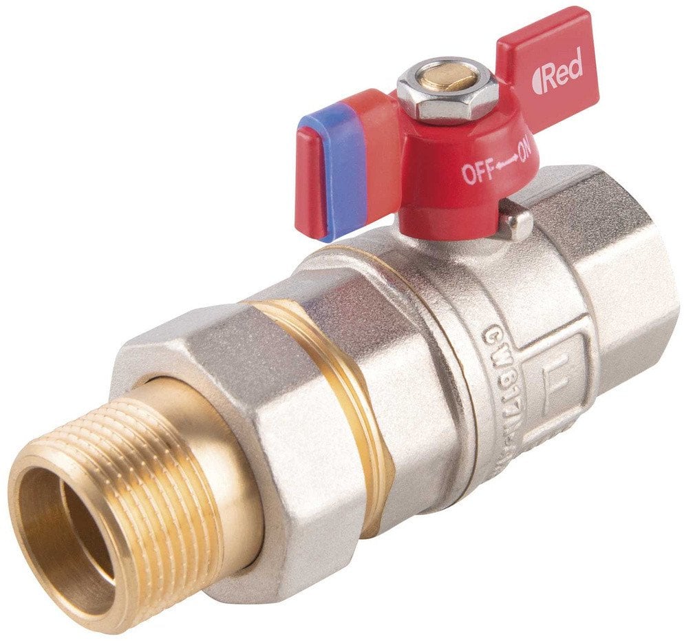 Zawór kulowy nakrętno-wkrętny z motylkiem, ze śrubunkiem 1/2 F-Power Pro