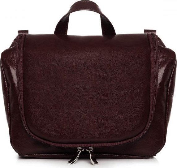 POLSKA SKÓRZANA KOSMETYCZKA SOLOME CIEMNY BRĄZ