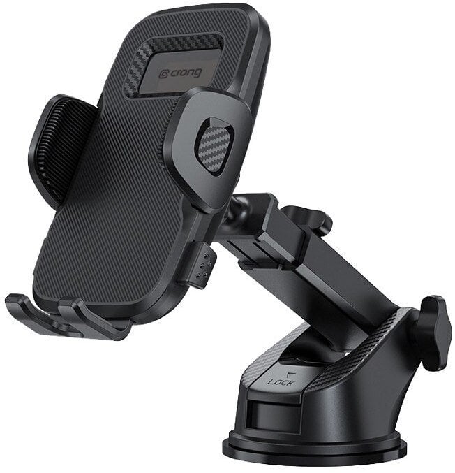 Crong Carclip Dashboard Uniwersalny uchwyt samochodowy 2w1 na kokpit i szybę czarny