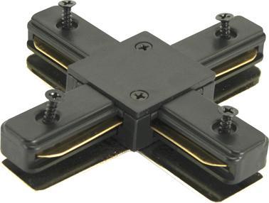 IDEUS Czarny łącznik krzyżowy Connector X04035 do systemu szynowego