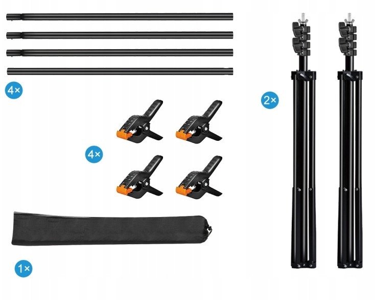 Statyw do Tła Fotograficznego Teł Zestaw 200x300cm