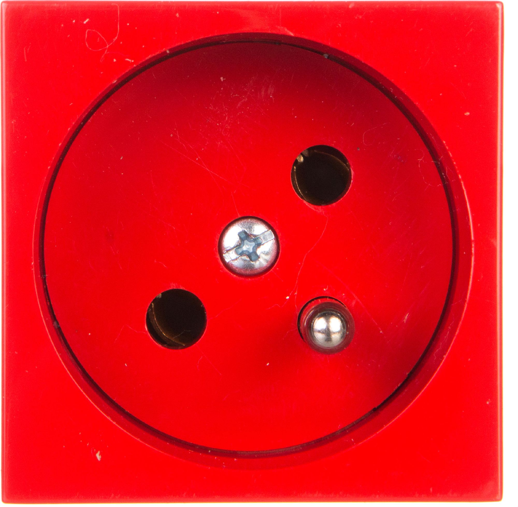 Kopos Gniazdo pojedyncze 250VAC 16A z/u z kluczem czerwone 45x45mm (QP 45X45 D BB)