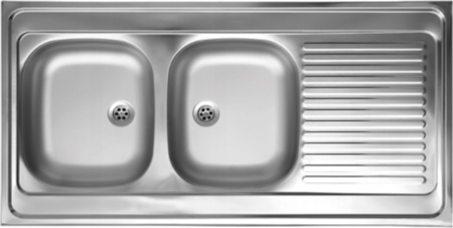Zlewozmywak Kuchinox SK6_021T / KUCHINOX / ZLEW / STALOWY NAKŁADANY 60X120 2KOM Z OC. GŁADKI + SYFON (OKS_B14K) /