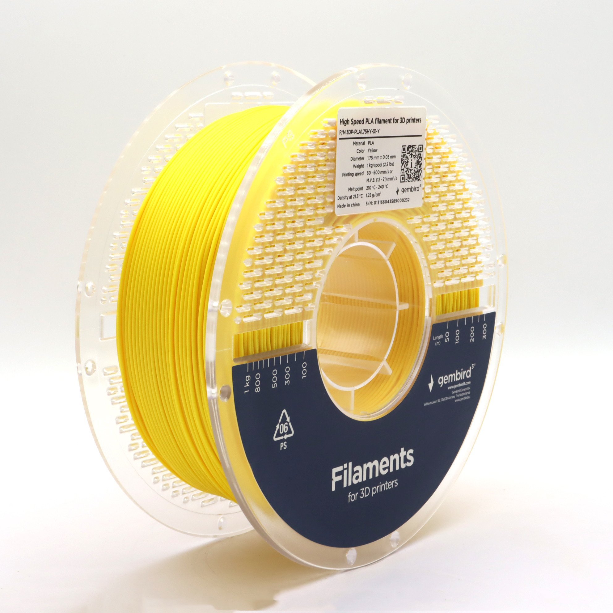 GEMBIRD Filament PLA High Speed żółty 1 75 mm 1 kg