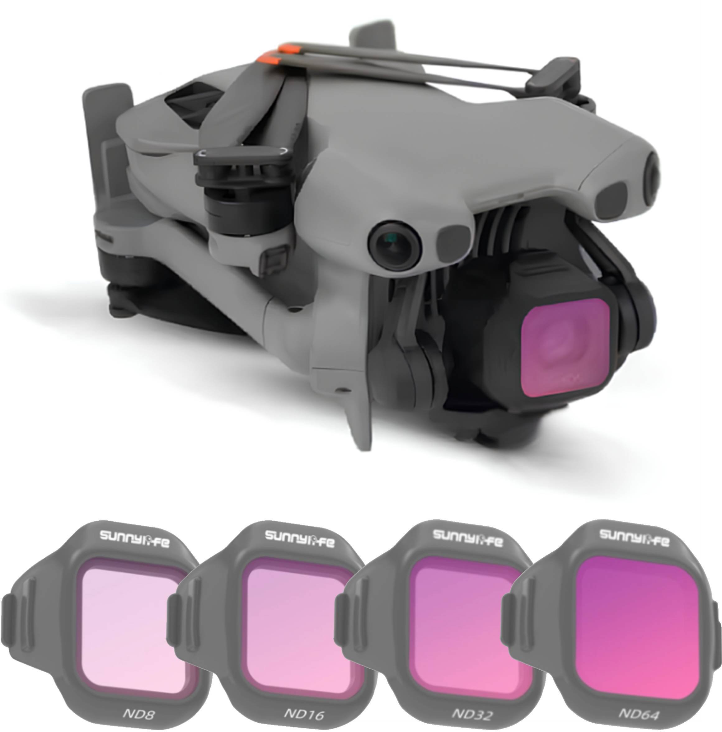 SunnyLife ZESTAW 4 FILTRÓW szarych do drona DJI MINI 5 PRO - ND8 / ND16 / ND32 / ND64