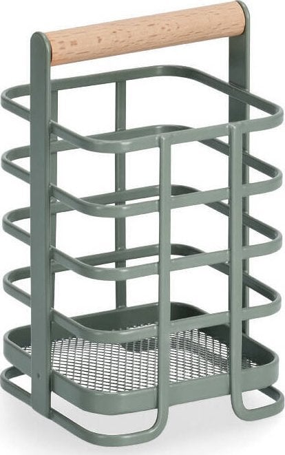 Zeller Stojak na sztućce z bambusowym uchwytem, 10 x 10 x 17 cm